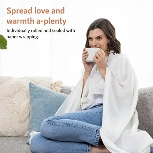 26 Pack of Ultra-Soft Fleece White Bulk Blankets for Wedding Favors, Guests, Homeless and Outdoors, 50x60 & Have A Thickness of 160 GSM (White) - Image 6