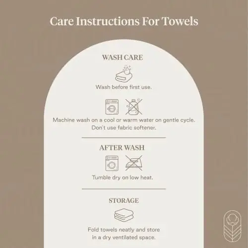 MALEK Luxury Cotton Towel Set - 700 GSM, 100% Cotton, Decorative Bathroom Towel Set, 2 Bath Towels, Hand Towels & Wash Cloths - Highly Durable, Soft & Absorbent - White with Double Camel Stripe - Image 6