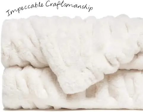Chanasya Premium Ruched Faux Fur Throw Blanket - Luxurious, Soft Reversible Mink Blanket - 108" x 86” (King Size) - Cloud - Image 3