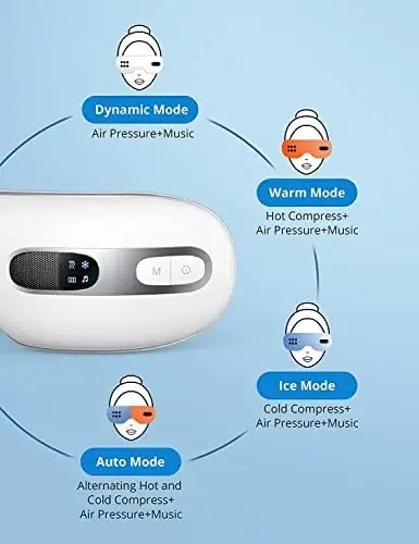 BOQUBOO Eye Massager with Heat and Cooling for Migraines, Reducing Dry Eyes, Puffy Eyes and Eyestrain - Heated Eye Massager Mask Massage Eyes and Temples for Relaxation - Ideal Gift for Women and Men - Image 7