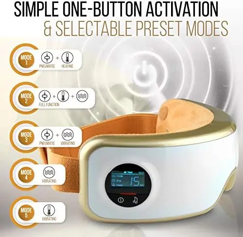 SereneLife Smart Eye Massager with Heat and Compression, Vibration, Music, Wireless Heated Mask for Migraines and Stress Therapy (Legacy Gold) - Image 3