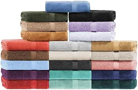 SUPERIOR Egyptian Cotton 9-Piece Towel Set, Includes 3 Bath, 3 Hand, 3 Face Towel/Washcloth, Ultra Soft Luxury Towels, Thick Plush Essentials, Guest Bath, Spa, Hotel Bathroom, Plum - Image 7