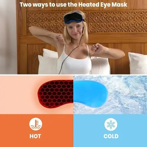 Unclog(ic) Rose Quartz Dry Eye Mask | USB Heated Eye Mask with Controller for Warm Compress + Cooling Eye Mask for Puffy Eyes | All in One Eye Care Relaxation Gift Kit for Dry Eye Relief, Pack of 1 - Image 4