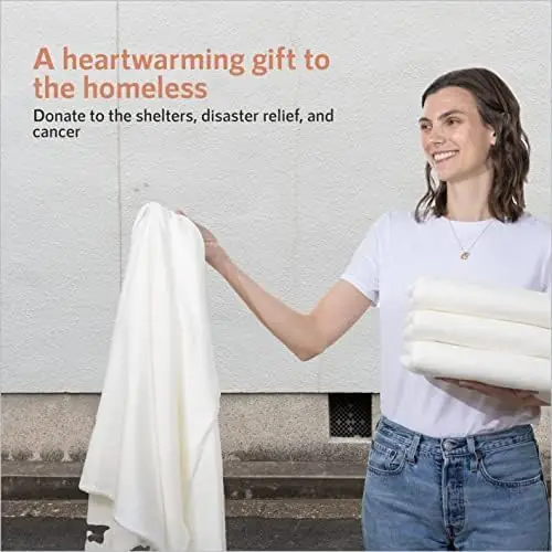 26 Pack of Ultra-Soft Fleece White Bulk Blankets for Wedding Favors, Guests, Homeless and Outdoors, 50x60 & Have A Thickness of 160 GSM (White) - Image 5