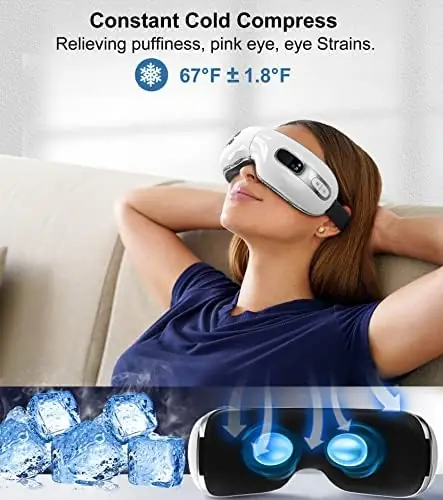 BOQUBOO Eye Massager with Heat and Cooling for Migraines, Reducing Dry Eyes, Puffy Eyes and Eyestrain - Heated Eye Massager Mask Massage Eyes and Temples for Relaxation - Ideal Gift for Women and Men - Image 2