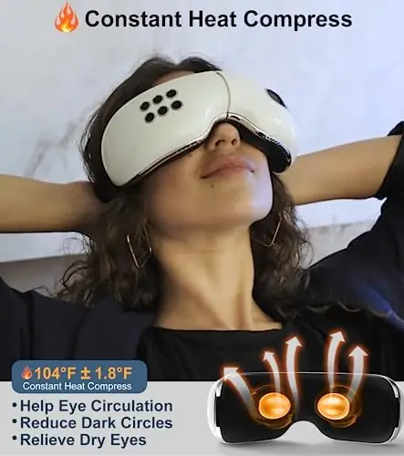 BOQUBOO Eye Massager with Heat and Cooling for Migraines, Reducing Dry Eyes, Puffy Eyes and Eyestrain - Heated Eye Massager Mask Massage Eyes and Temples for Relaxation - Ideal Gift for Women and Men - Image 5