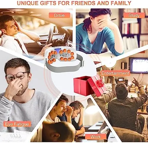 TMOMT Heated Mist Eye Massager for Migraines, with Heat, Compression, Bluetooth, Acupoint Massager Mask Eye Care Device for Relax Eye Strain, Dark Circles, Dry Eyes, Birthday Gift for Women/Men - Image 6