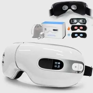 BOQUBOO Eye Massager with Heat and Cooling for Migraines, Reducing Dry Eyes, Puffy Eyes and Eyestrain - Heated Eye Massager Mask Massage Eyes and Temples for Relaxation - Ideal Gift for Women and Men