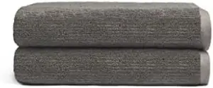 Cozy Earth Charcoal Ribbed Bath Towel