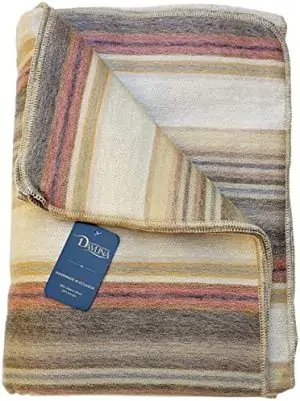 DAVLINA, Alpaca Wool Throw Blanket | 95"x67" | Super Soft, Lightweight, Breathable and Hypoallergenic | Non-Itchy or Scratchy (Beige Brown Varicolored)