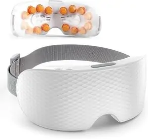 TMOMT Heated Mist Eye Massager for Migraines, with Heat, Compression, Bluetooth, Acupoint Massager Mask Eye Care Device for Relax Eye Strain, Dark Circles, Dry Eyes, Birthday Gift for Women/Men